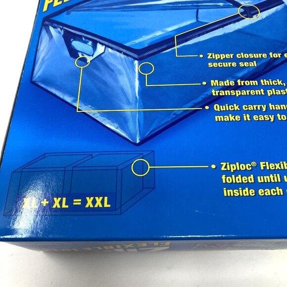 Ziploc Flexible Tote 1 XXL Heavy Duty Zip Transparent Bag 22 Gallon Storage - Picture 4 of 6